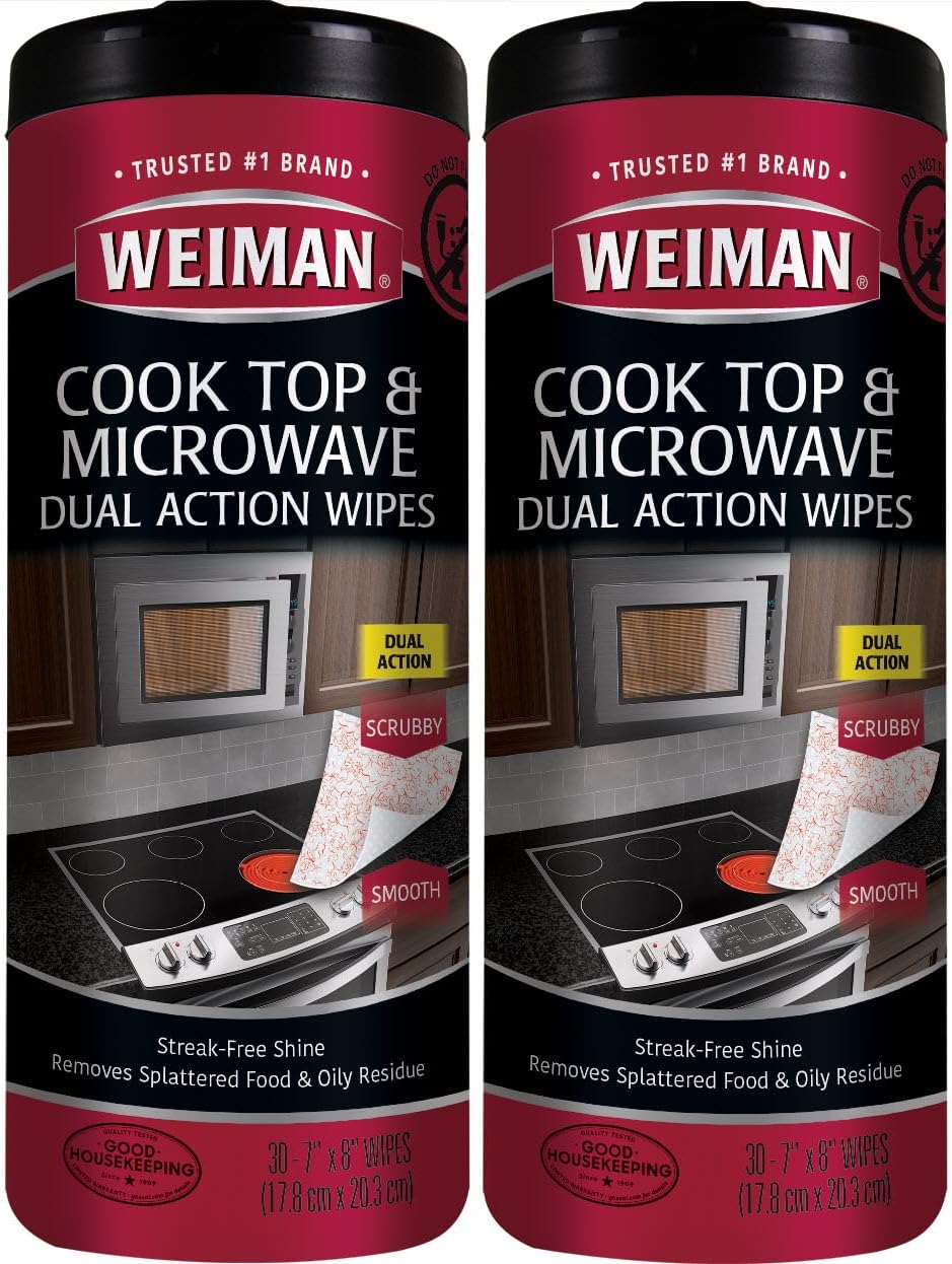 Weiman Glass Cooktop and Microwave Wipes - 2 Pack