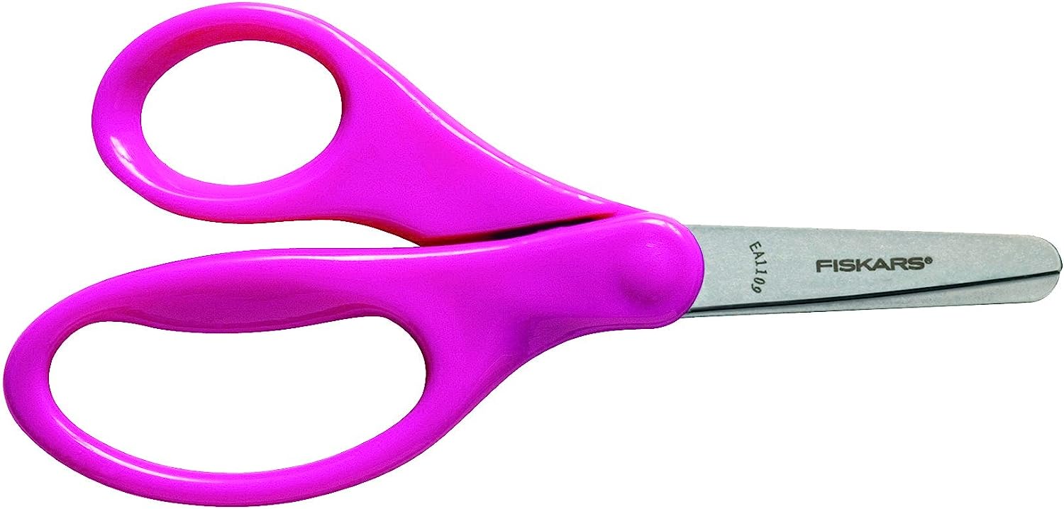 Fiskars 5" Blunt-Tip Scissors for Kids 4-7 - Scissors for School or Crafting - Back to School Supplies - Color May Vary