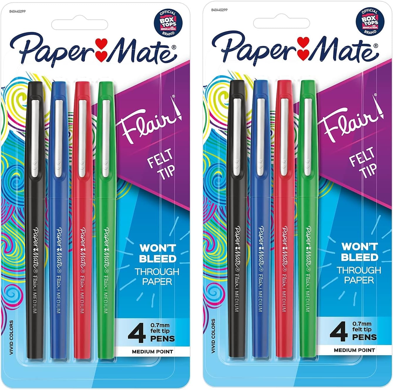 Paper Mate Flair Felt Tip Pens, Medium Point (0.7mm), Business Colors, 8 Count