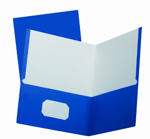 Oxford School Grade Two-Pocket Folders, Blue, Letter Size, 25 per Box, (50754)