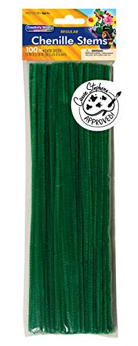 Creativity Street Chenille Stems/Pipe Cleaners, Dark Green, 12 Inch x 4mm, 100 Count