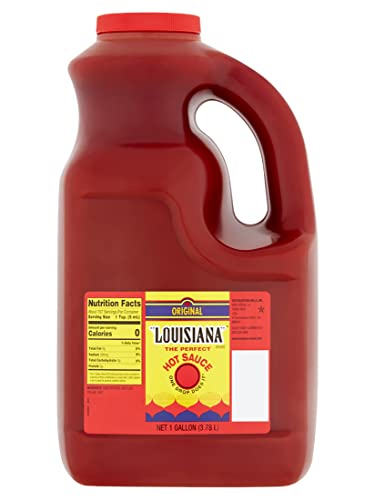 Louisiana Brand Hot Sauce, Original Hot Sauce, Made from Aged Hot Peppers & Vinegar, Adds Flavor to Any Meal (1 Gallon (Pack of 1))