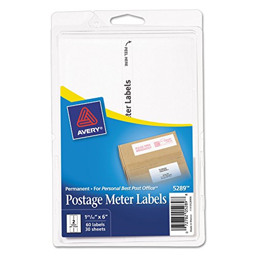 Avery 05289 Postage Meter Labels for Personal Post Office E700\ 1 25/32 X 6\ White\ 60/Pack