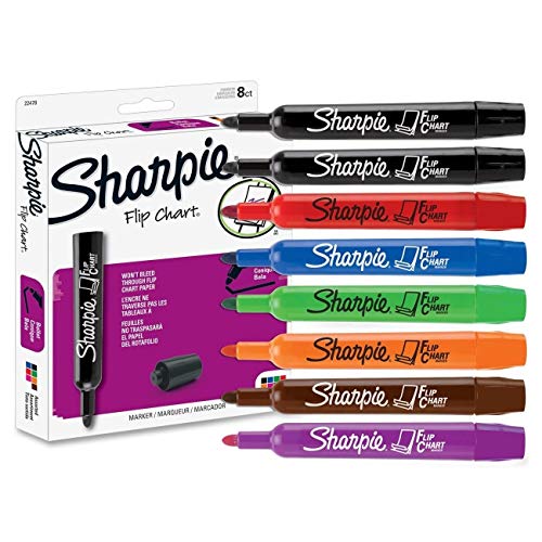 Sharpie Flip Chart Markers\ Bullet Tip\ Assorted Colors\ 2 Packs of 8