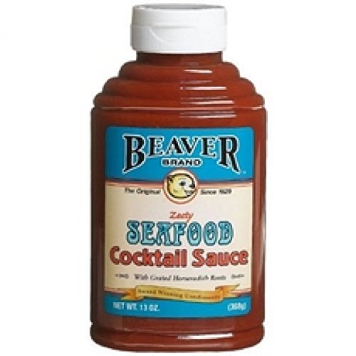 Beaver Cocktail Sauce with Fresh Grated Horseradish, 13 Ounce Squeeze Bottle
