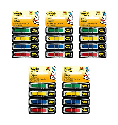 Post-it Arrow Flags Assorted Primary Colors.47 in. Wide 24/Dispenser 4 Dispensers/Pack (684-ARR3) (5)