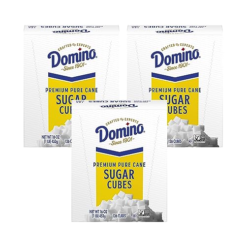 Domino Premium Pure Cane Sugar Cubes, 3 LB E-commerce Pack (1 LB Box, 126 Cubes, Pack of 3)
