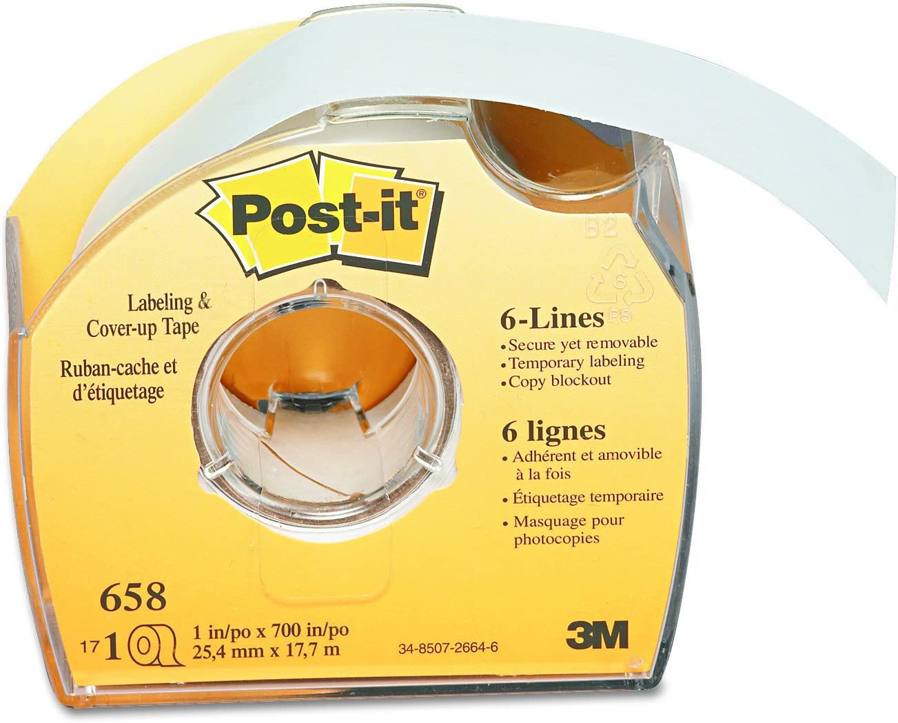 Post-it Labeling & Cover-Up Tape\ 1 Roll\ 1 in x 700 in (658)